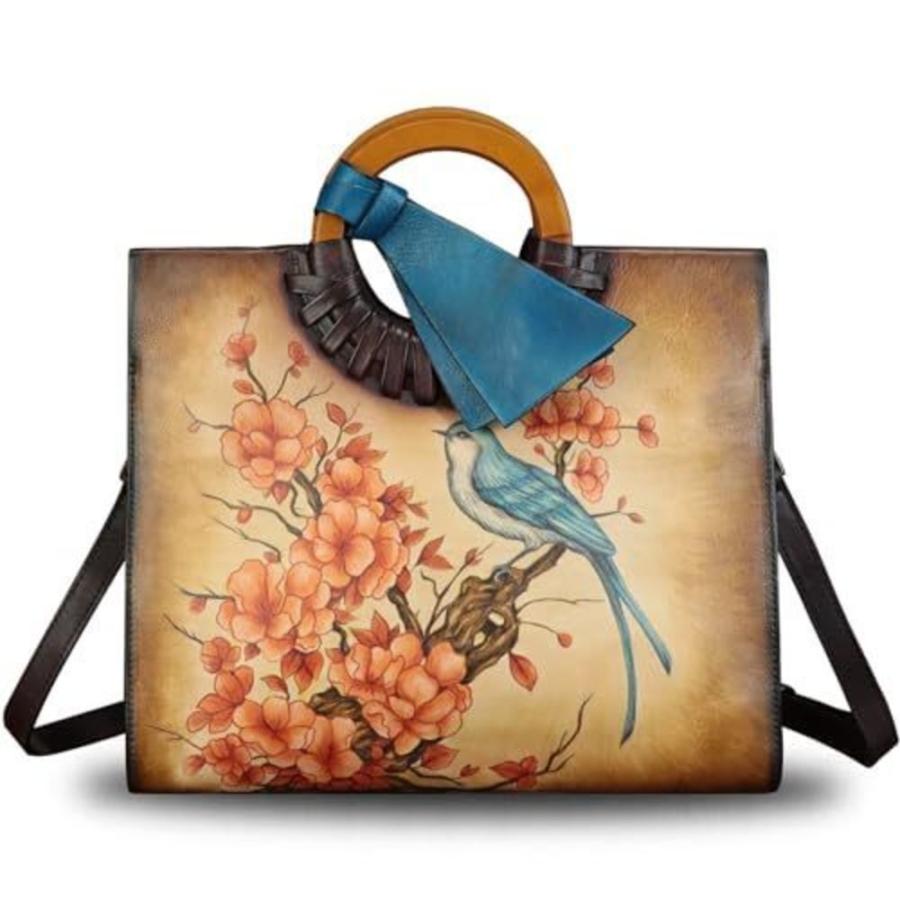 Elegant Genuine Textured Bag Bag For Hand Painted Pattern Bag Handmade Crossbo
